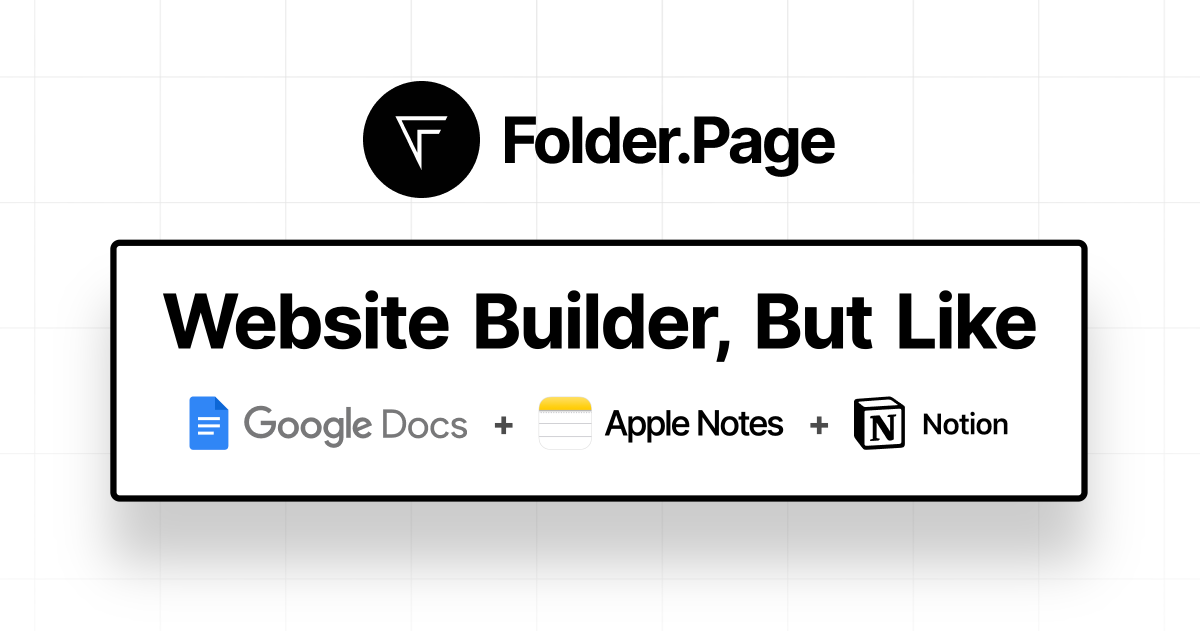 Website builder, but like Google Docs + Apple Notes + Notion